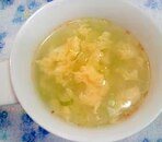 ネギと卵の中華風スープ